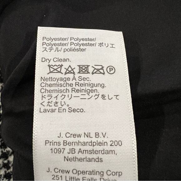 J.CREW Sparkle Houndstooth One Button Blazer Black White Chic Fancy Size 0 NEW - Picture 7 of 8